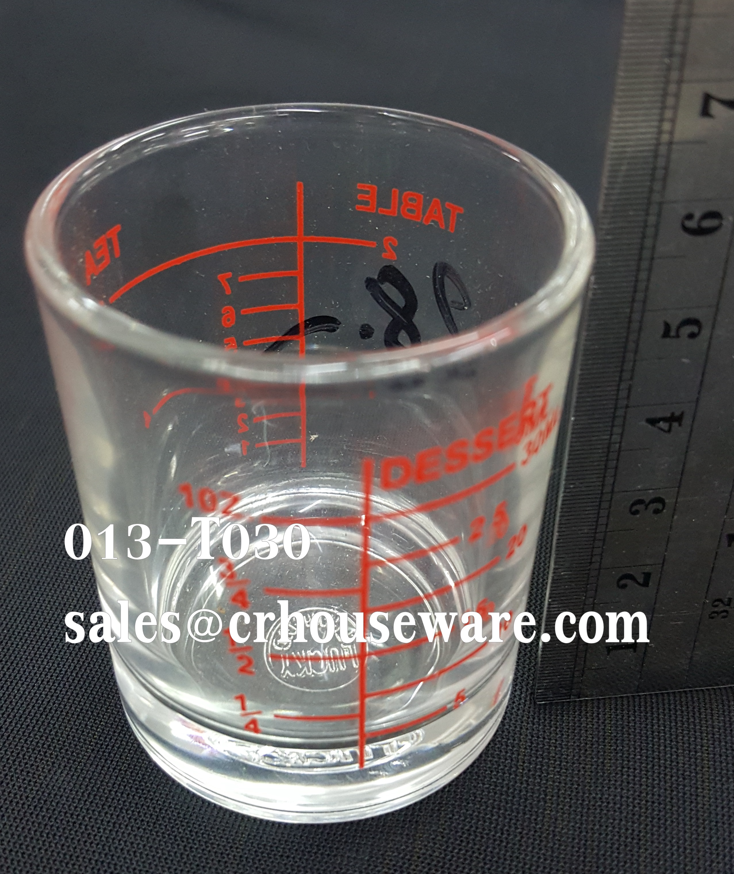แก้วตวง 1 ออนซ์ 30 ซีซี รหัส : 013-T030 Measuring cup 1 Oz.(30 cc.) Code : 013-T030