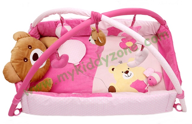 TP 102105 Play Gym ตุ๊กตาหมี เเบบเบาะกั้นข้างสีชมพู