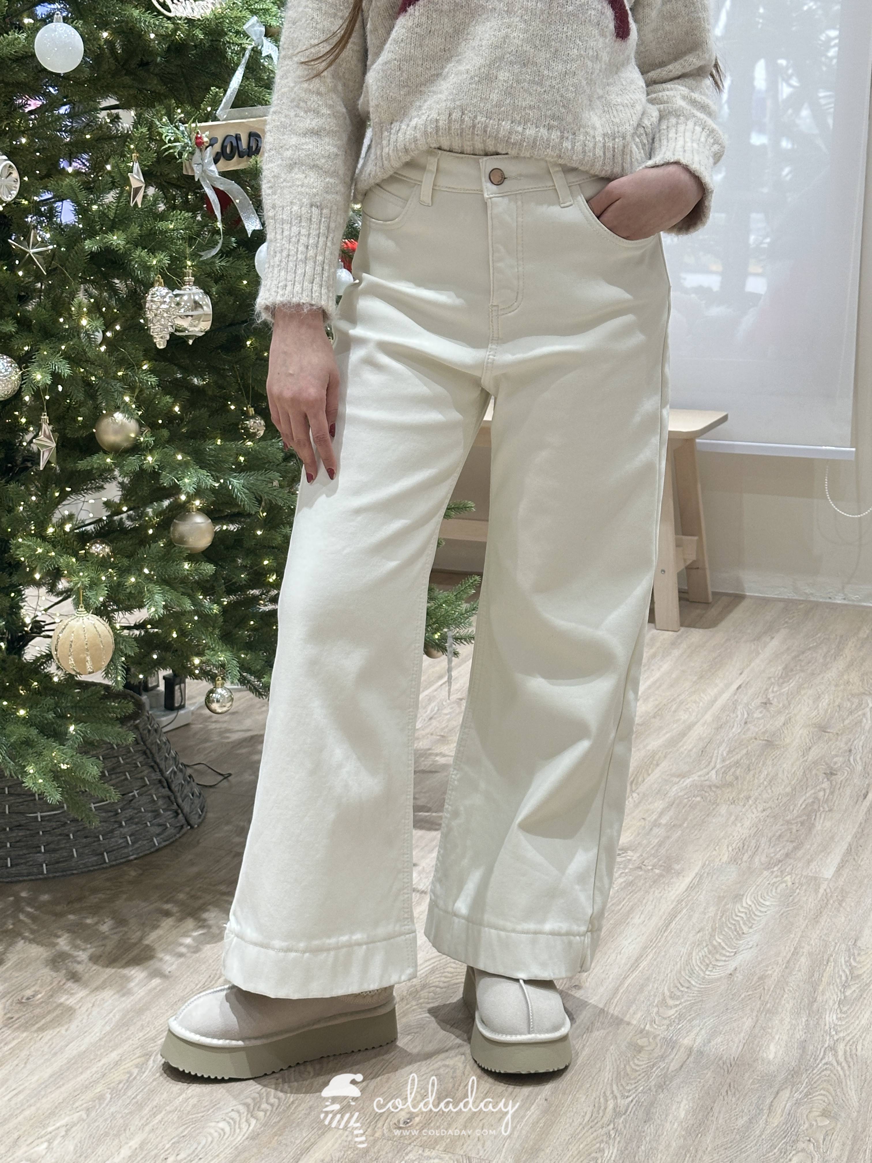 American Retro Winter Jeans กางเกงยีนส์กันหนาวทรงขาบาน