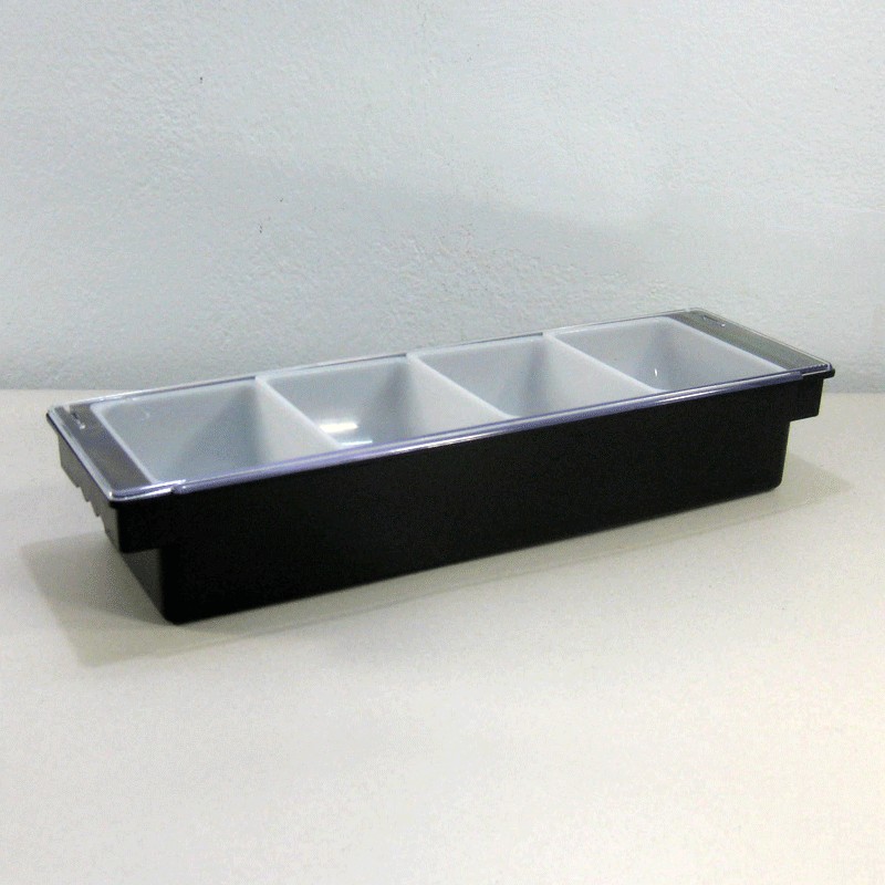 กล่องพลาสติกใส่เครื่องเคียง 4 ช่อง ( Condiment holder )