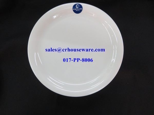 Porceline จานกลมทรงตื้น 9 นิ้ว 017-PP-8006,Shallow round plate 9 inches