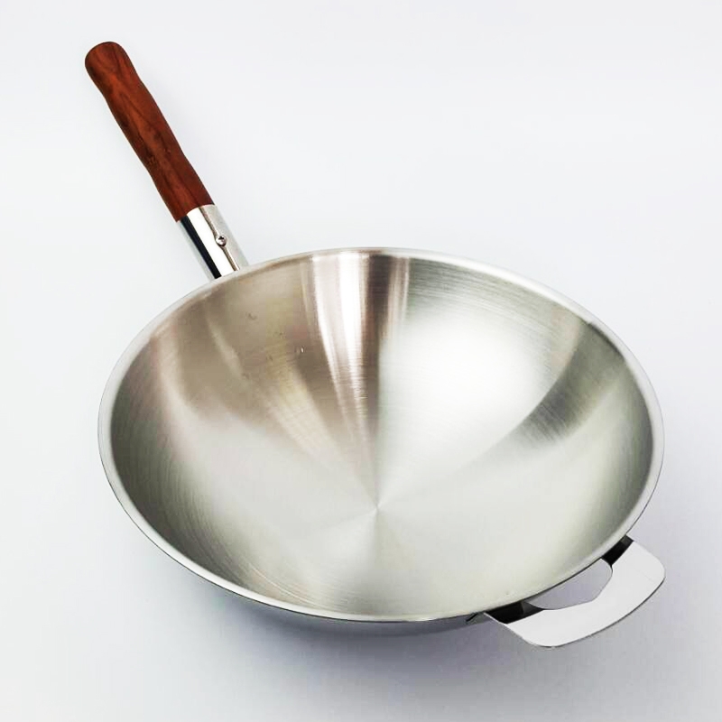 ZEBRA กระทะจีน Vitalux 3 ชั้น ด้ามไม้สัก 30 ซม. 176390