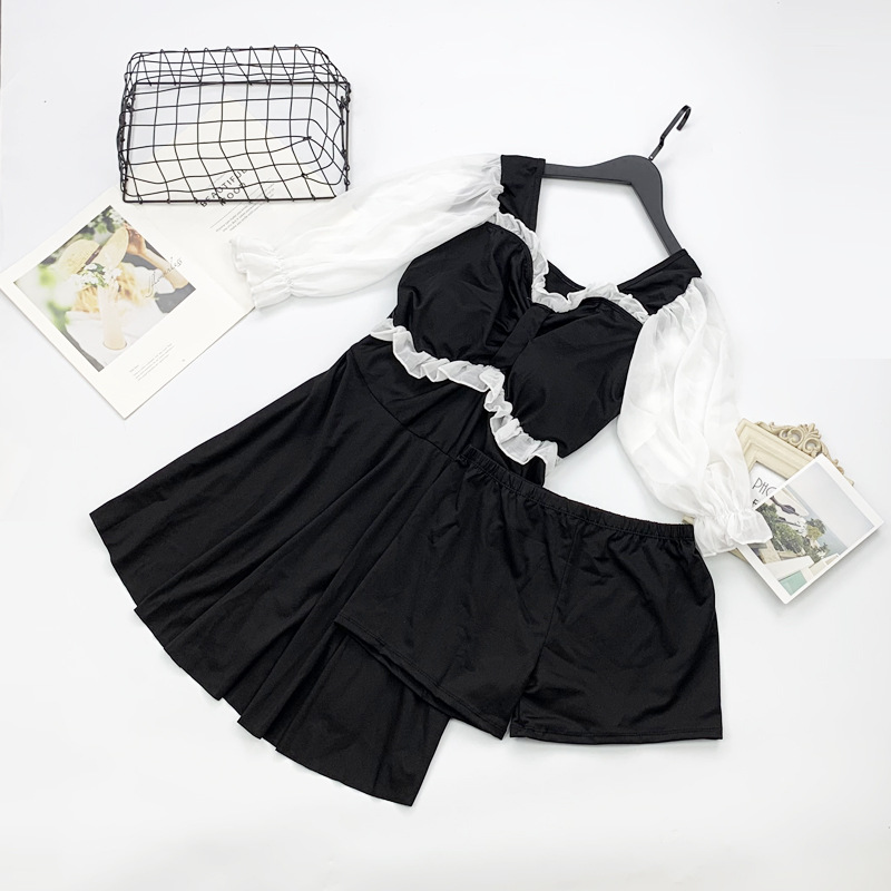 ชุดว่ายน้ำเซต 2 ชิ้น ชุด+กางเกงขาสั้นด้านใน รอบอก38-44 รอบเอว 30-38สะโพก 42-48 นิ้ว ยาว 33 นิ้ว ผ้าไม่หนา ใส่สบายค่ะ