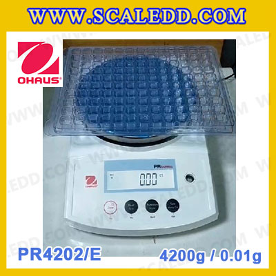 เครื่องชั่งดิจิตอล ทศนิยม 2 ตำแหน่ง PR4202/E พิกัด 4200g x0.01g เครื่องชั่งละเอียดสูง4200g เครื่องชั่งน้ำหนัก 4200g ตาชั่ง 4200 กรัม พิกัดน้ำหนัก 4200 g ความละเอียด 0.01 g ยี่ห้อ OHAUS รุ่น PR Series (เครื่องชั่งตรวจรับรองจากสำนักงานกลางชั่งตวงวัด)