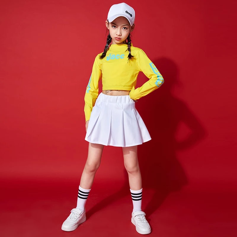 ชุดเต้น ชุดฮิปฮอป เซ็ตสีเหลือง