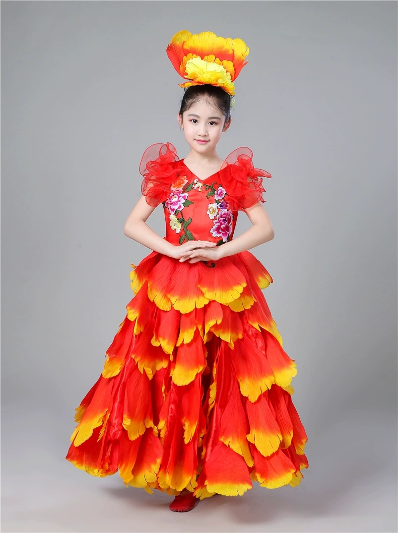 ชุดแฟนซี เดรสดอกไม้พร้อมดอกติดหัว**สินค้าเปิดจอง