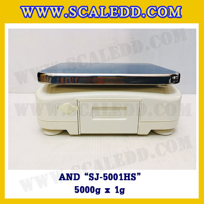 เครื่องชั่งน้ำหนักดิจิตอล พิกัดน้ำหนัก 5000g ยี่ห้อ AND รุ่น SJ-5001HS ความละเอียด 1 กรัม