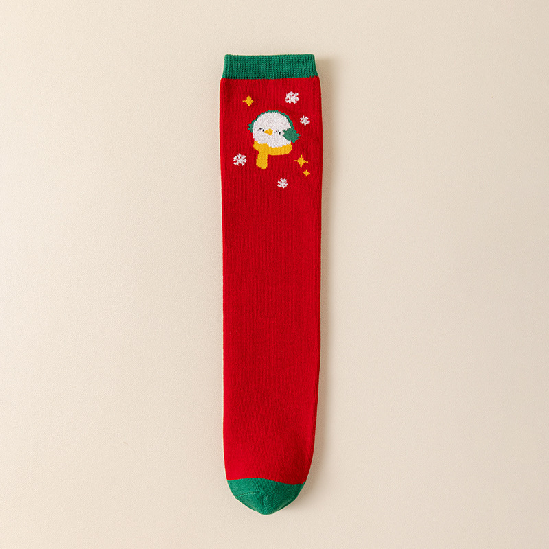 friendly4kid ถุงเท้ายาว ถุงเท้าเด็ก สีแดง คริสมาสต์