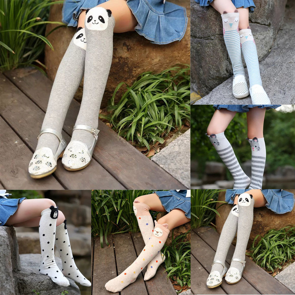 F- ถุงเท้ายาว ถุงน่องเด็ก ลายหน้าสัตว์