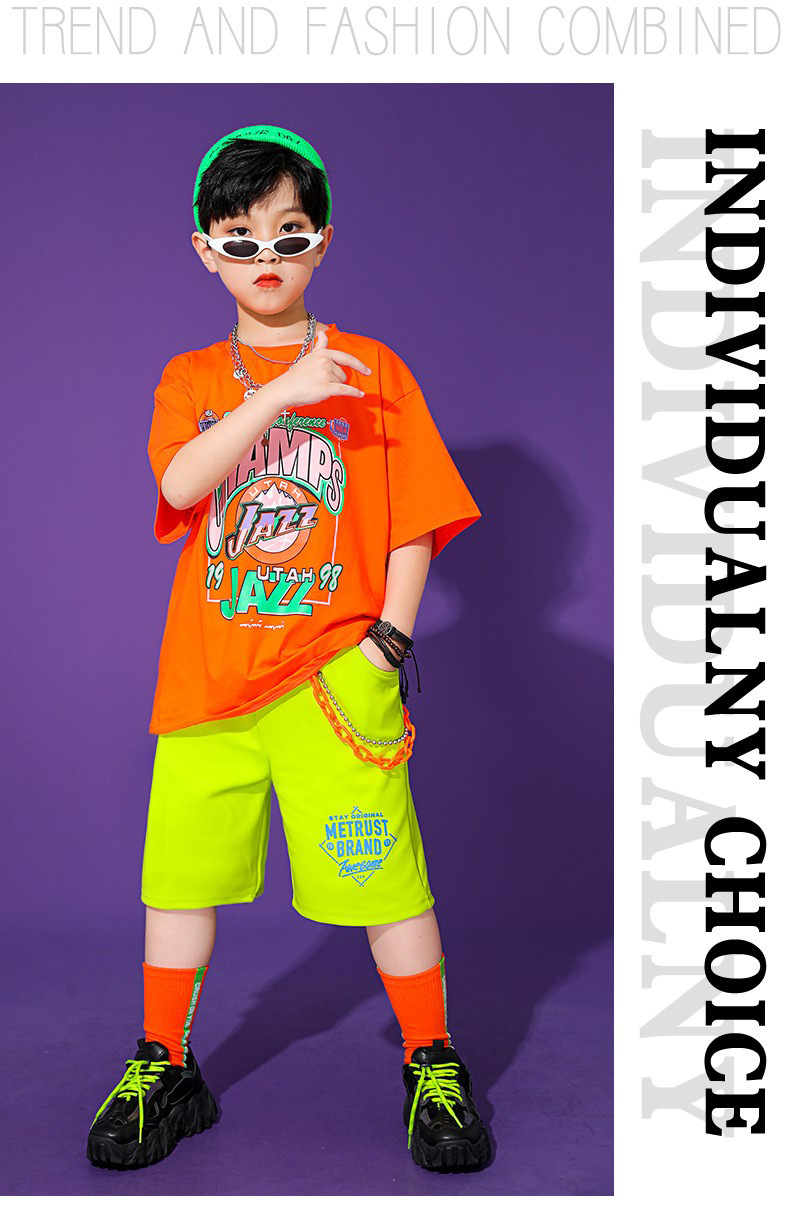 พร้อมส่ง ชุดเต้น ชุดแดนซ์ เซ็ต นีออน ส้ม-เขียว