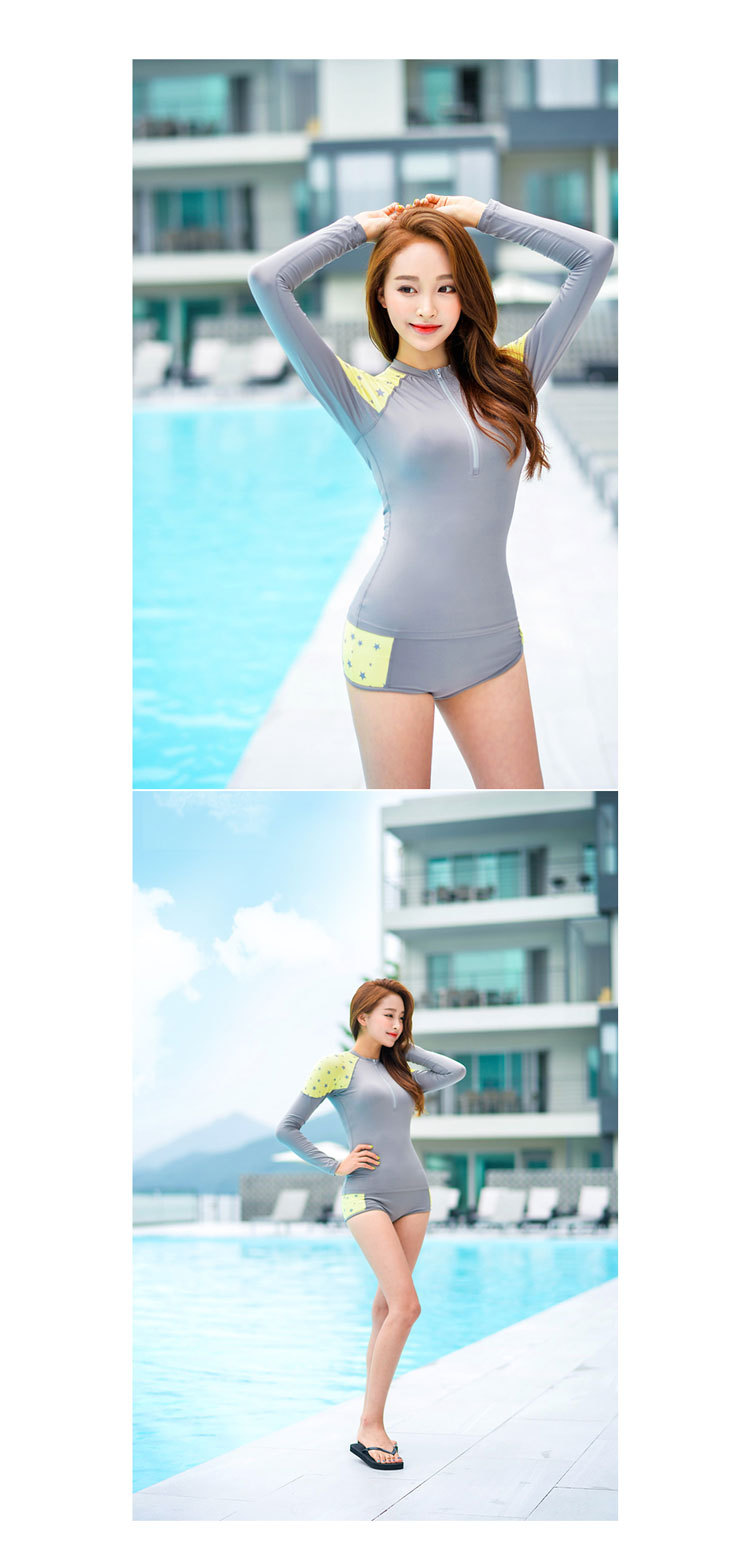 ชุดว่ายน้ำทูพีช แขนยาวกัน uv รอบอก 34-40 กางเกงรอบเอว 30-36 สะโพก 36-42 ตัวเสื้อยาว22 นิ้วค่ะ ผ้าดี งานสวยมากค่ะ