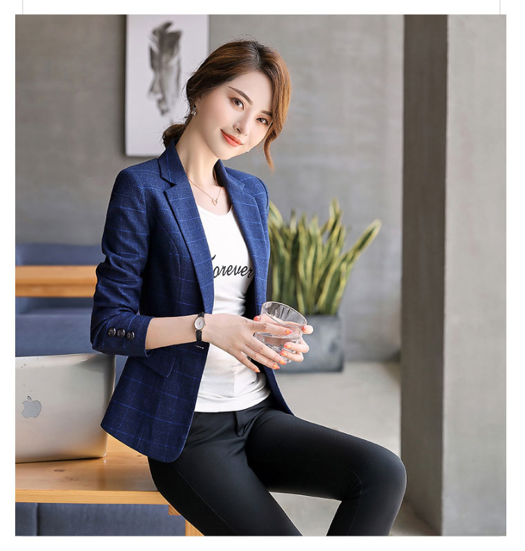 เสื้อสูทผู้หญิงแขนยาวสีน้ำเงินแบบสวยหรู มี 7 ไซส รหัส2291