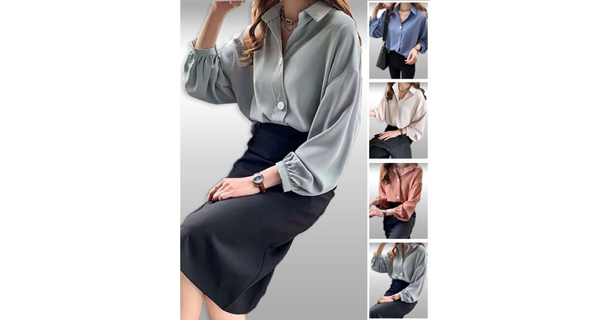 เสื้อเชิ๊ตแฟชั่นใส่ทำงานแบบสวยหรู มี4สี รหัส2354