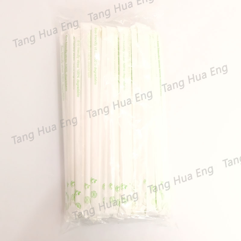 หลอดงอรักษ์โลกสีขาว ซองกระดาษ 6 มิล 21 ซม. ( 80 เส้น )