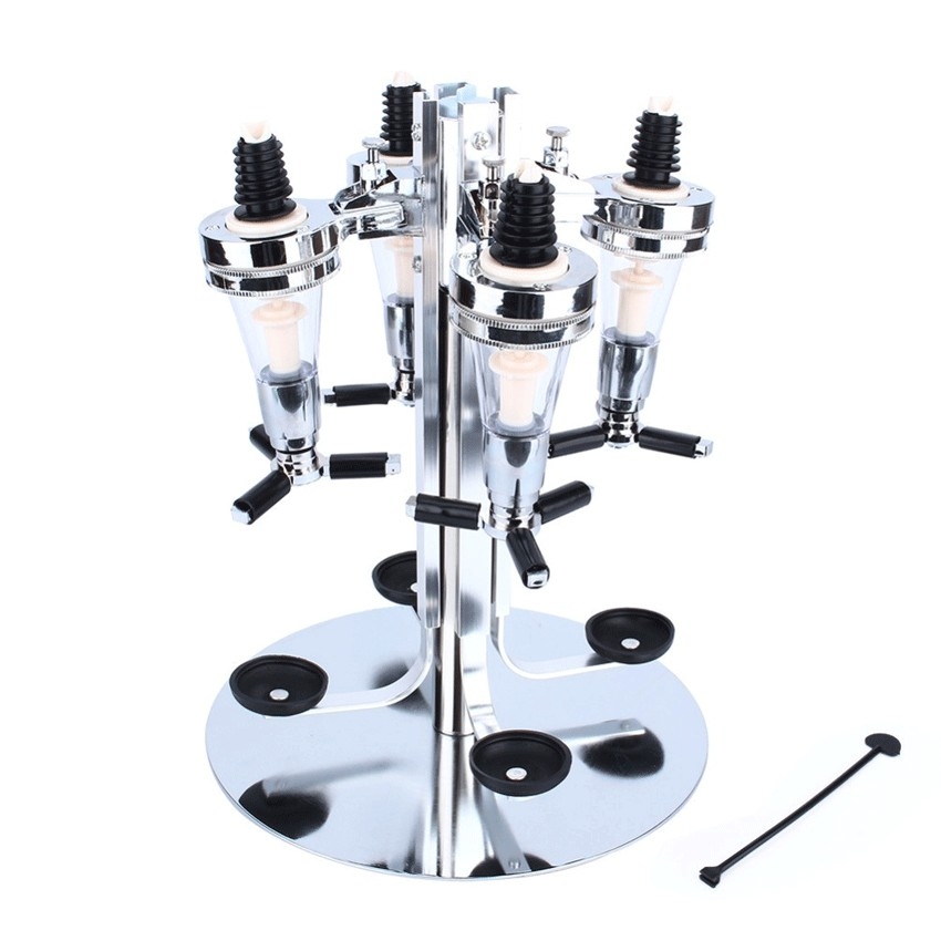 ที่คว่ำขวดเหล้าพร้อมที่รินเหล้า 4 หัว PGG-4 ( BAR BUTLER )