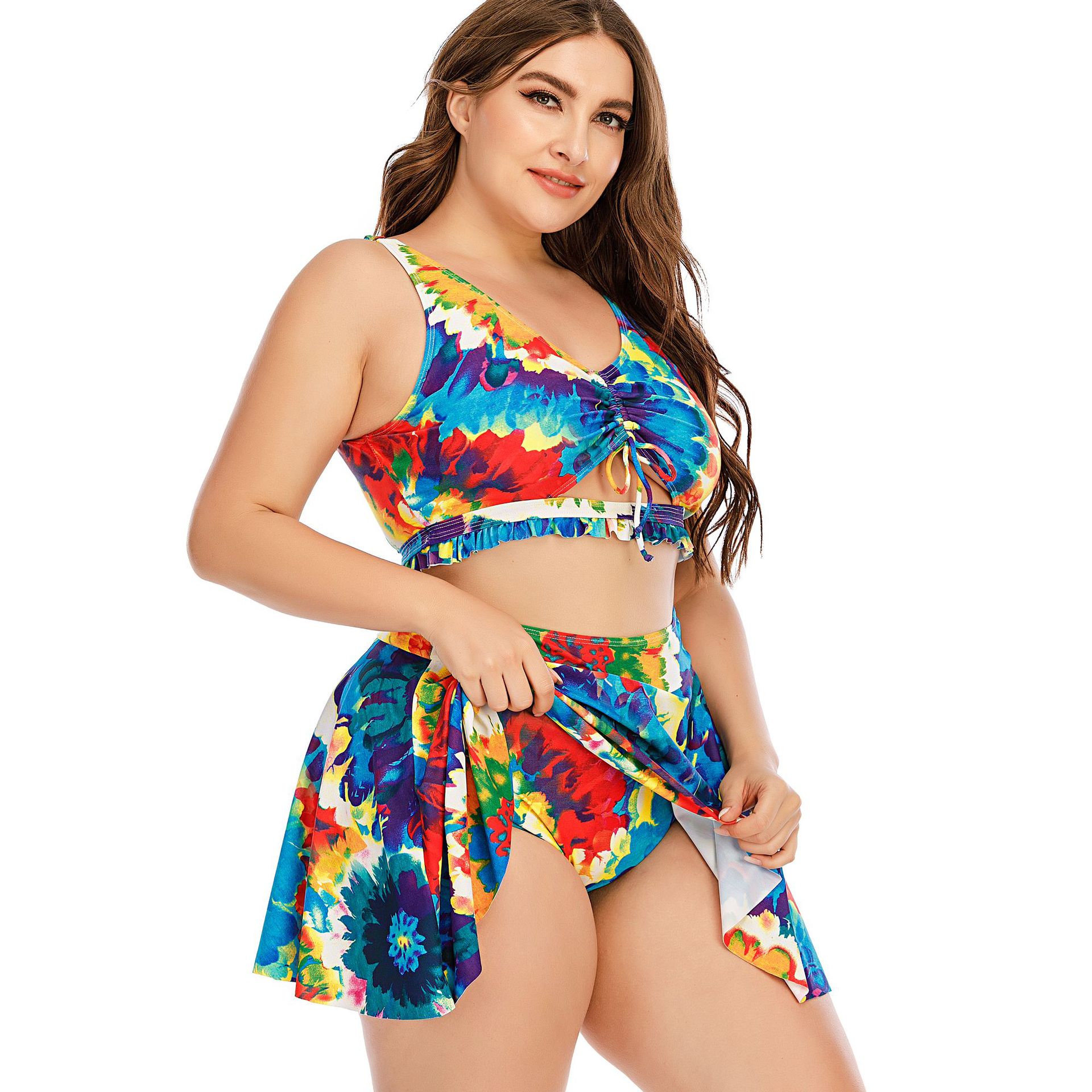 ชุดว่ายน้ำ 4xl ทูพีช ผ้าลาย รอบอก46-52เอว42-48 สะโพก 48-54นิ้ว กระโปรงยาว17นิ้ว ผ้าดี งานสวยมากๆค่ะ