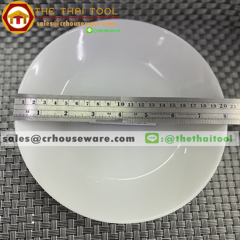 จานกลมลึก เนื้อมุก ลายมุก (ไม่เขียนขอบทอง) ขนาด 8 นิ้ว