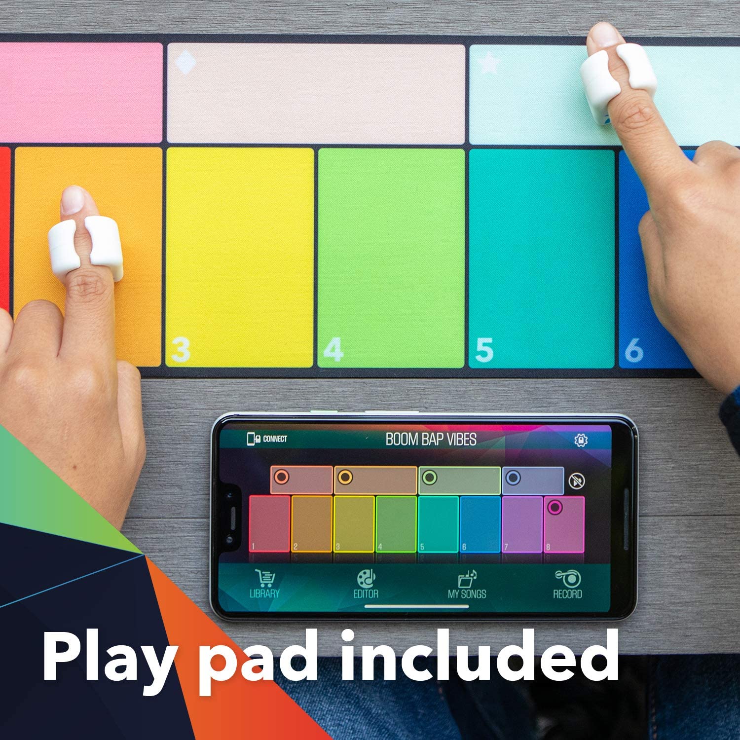 แหวนแต่งเพลง Sphero Specdrums (1 Ring) App-Enabled Musical Ring with Play Pad Included - Create Sounds, Loops, Beats