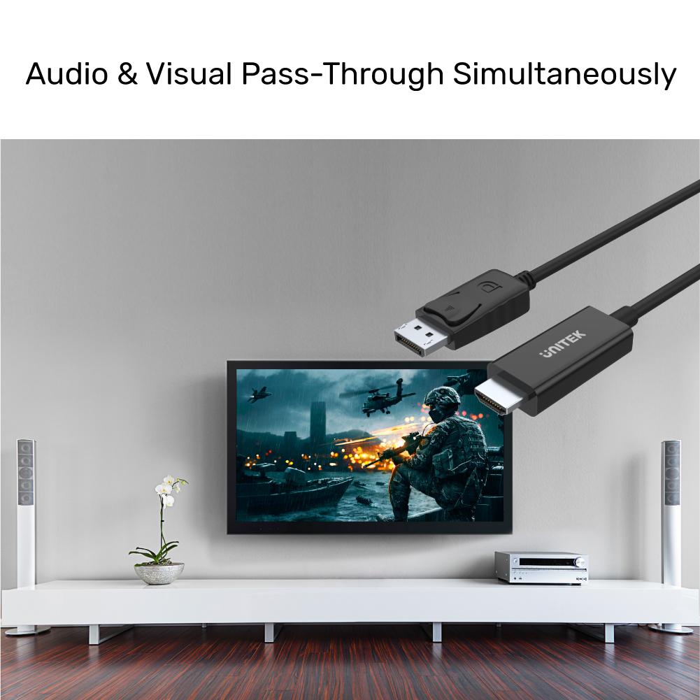 สาย DisplayPort to HDMI (Male) 1.8m Full HD 1080P by Unitek