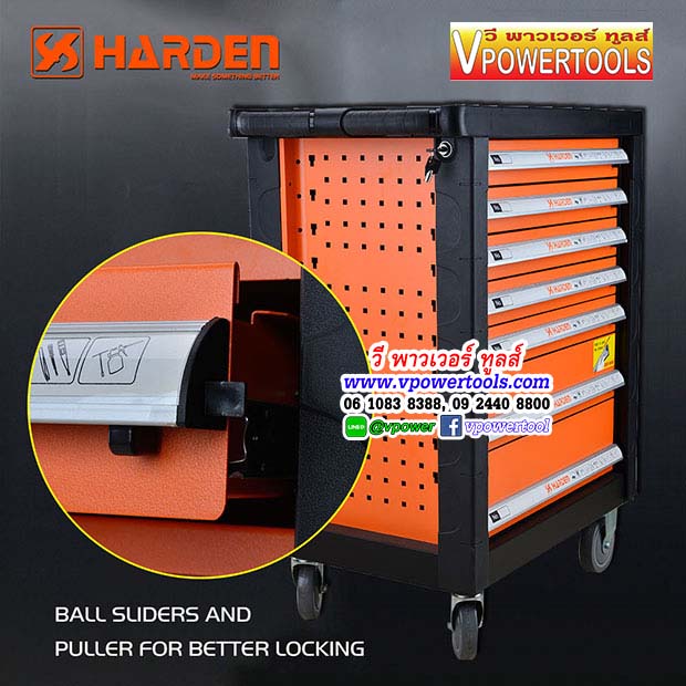 Harden 520605-3 ตู้เครื่องมือช่าง 7 ชั้น พร้อมล้อเลื่อน (ตู้เปล่า)