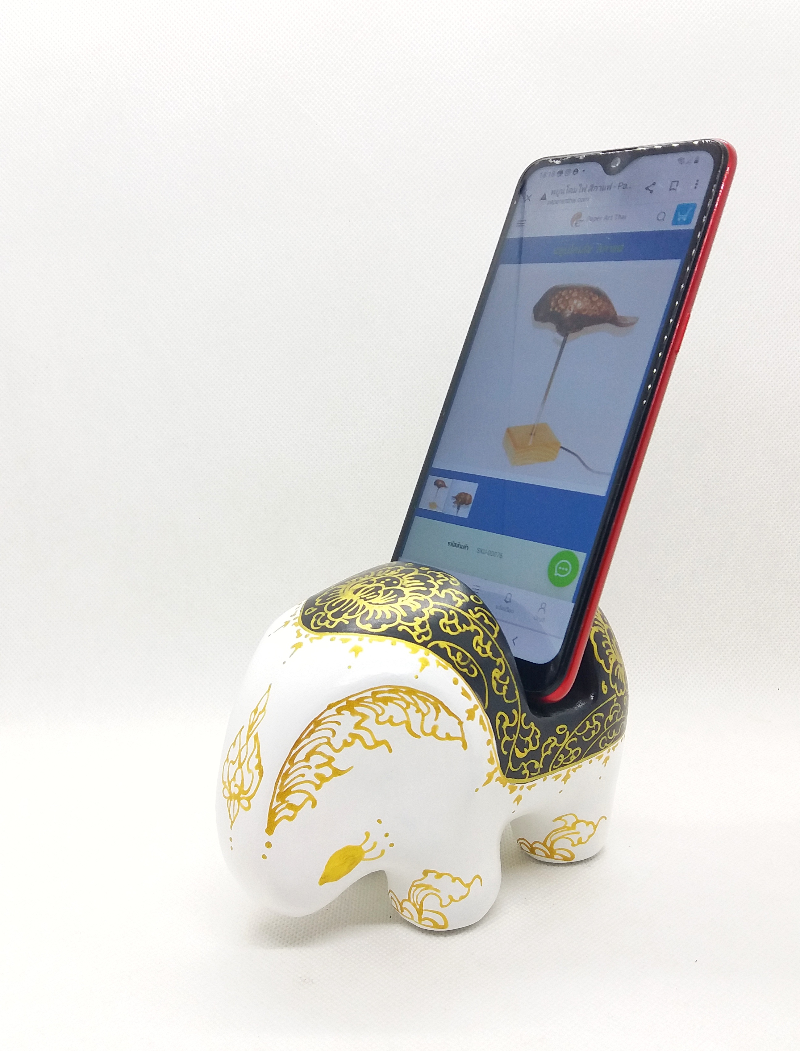 ช้างวางนามบัตรและมือถือ Size S สีขาวดำ