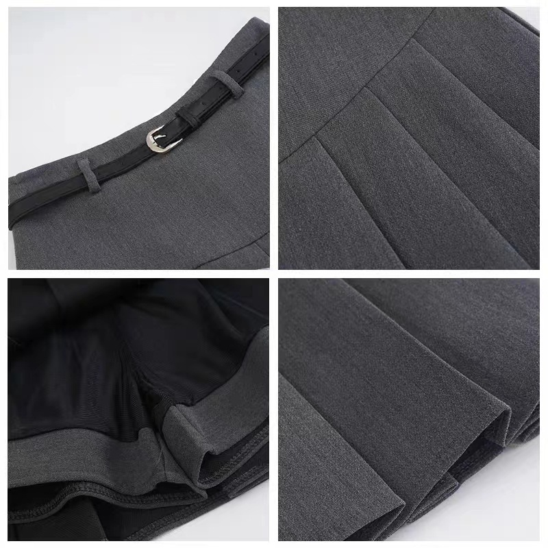 กระโปรง เด็กผู้หญิง อัดพลีทรอบตัวสีพื้นไม่รวมเข็มขัด**สินค้าเปิดจอง15วัน