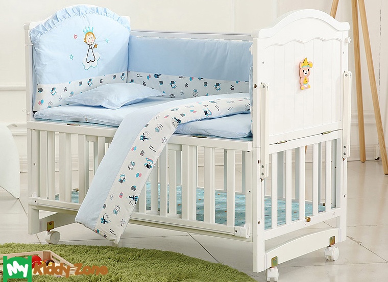 เตียงไม้สีขาวอเนกประสงค์ ปรับเป็นเปลไกว ปรับเป็นโต๊ะได้ TP21055 (WW1)