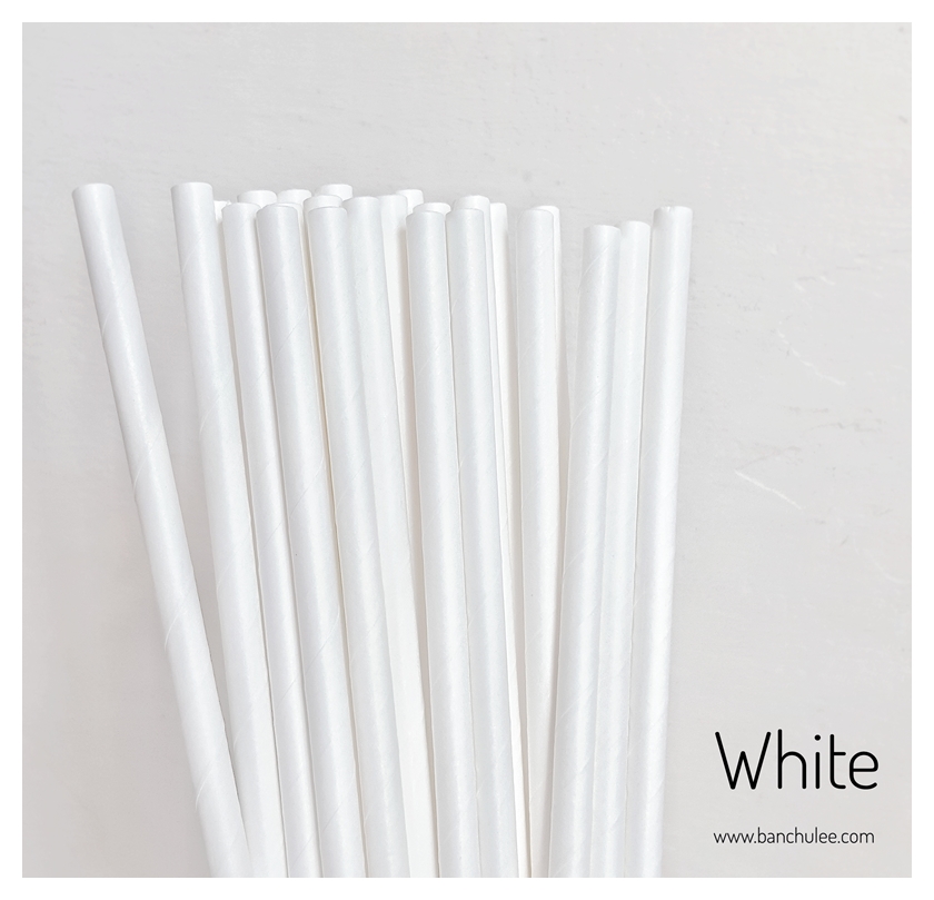 Single Pattern Paper Straws หลอดกระดาษ ใช้สำหรับดื่มน้ำ