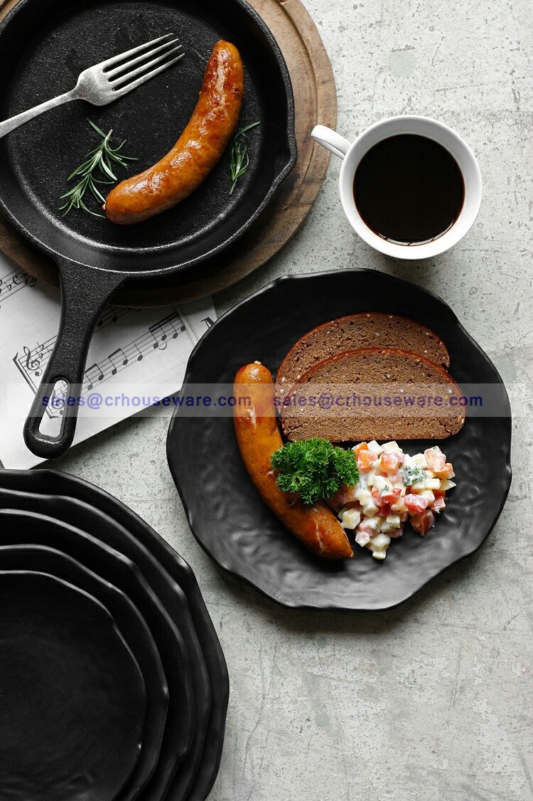 กระทะเสิร์ฟอาหารเมลามีน สีดำ 9.8 นิ้ว 017-PX-F176398