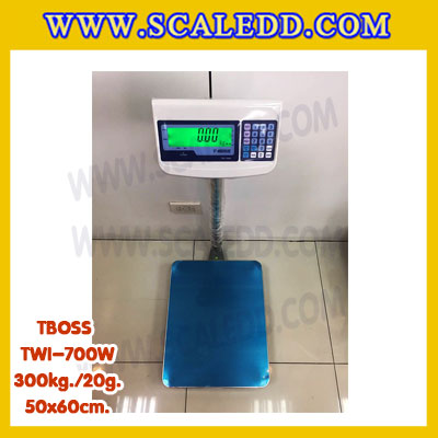 เครื่องชั่งน้ำหนัก300กิโลกรัม เครื่องชั่งน้ำหนัก300kg เครื่องชั่งดิจิตอล300kg เครื่องชั่งตั้งพื้น ตาชั่ง300kg ความละเอียด 20g ขนาดแท่นชั่ง50*60cm ยี่ห้อ TBOSS รุ่น TWI-700W (เครื่องชั่งผ่านตรวจรับรองจากสำนักชั่งตวงวัด)