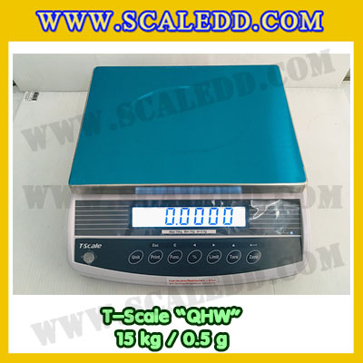 เครื่องชั่งน้ำหนักดิจิตอล พิกัดน้ำหนัก 15กิโลกรัม ยี่ห้อ TSCALE รุ่น QHW ความละเอียด0.5g (เครื่องชั่งผ่านตรวจรับรองจากสำนักชั่งตวงวัด)
