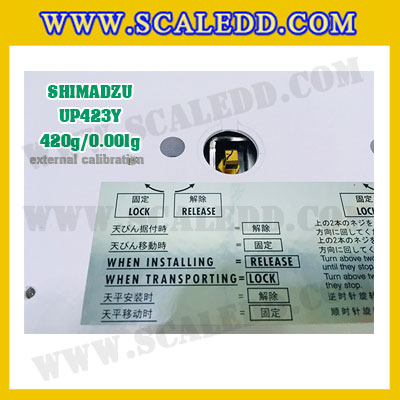 เครื่องชั่งดิจิตอล ทศนิยม 3 ตำแหน่ง รุ่น UP423Y 420gx0.001g เครื่องชั่งละเอียดสูง420g เครื่องชั่งน้ำหนัก420g ตาชั่ง420กรัม พิกัดน้ำหนัก 420g ความละเอียด 0.001g ยี่ห้อ SHIMADZU รุ่น UP423Y