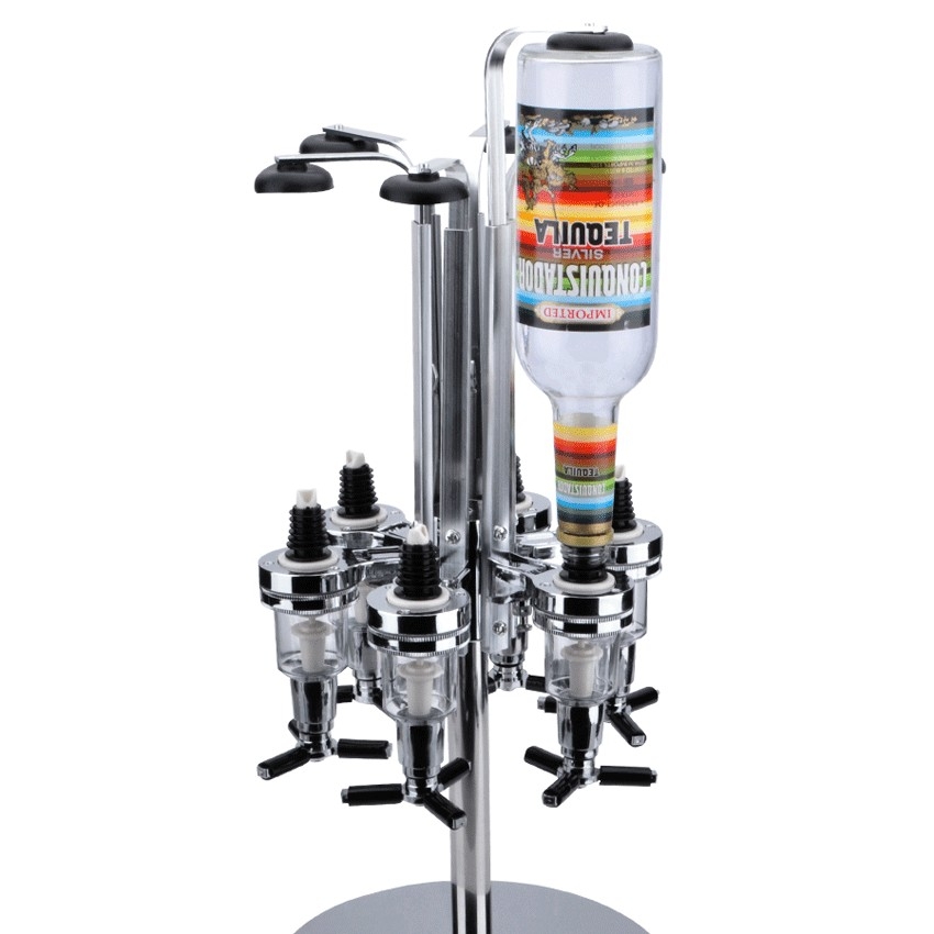 ที่คว่ำขวดเหล้าพร้อมที่รินเหล้า 6 หัว PGG-6 ( Bar Bulter )