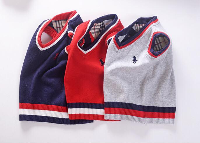 เสื้อกันหนาวเด็ก เสื้อกั๊กไหมพรมชาย