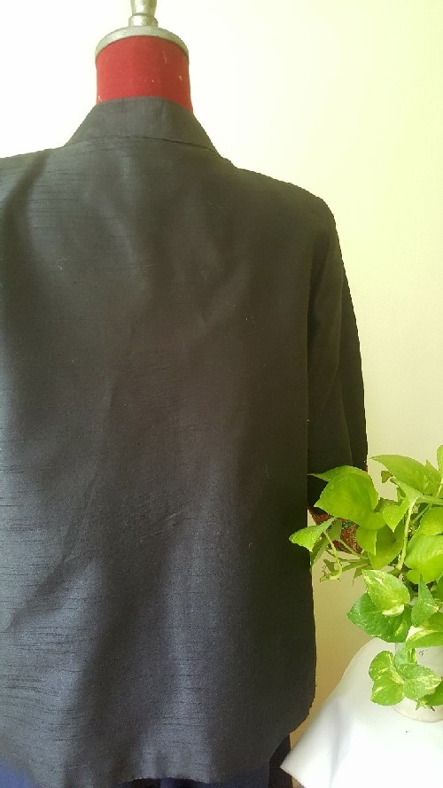 SIVA เสื้อคลุ้มผ้าไหมไทยตกแต่งวัสดุเหลือใช้ SIVA (ส่งฟรี) ดำ,น้ำตาล,ชมภู่,ฟ้า,แดงเลือดหมู M,L,XL,XXL