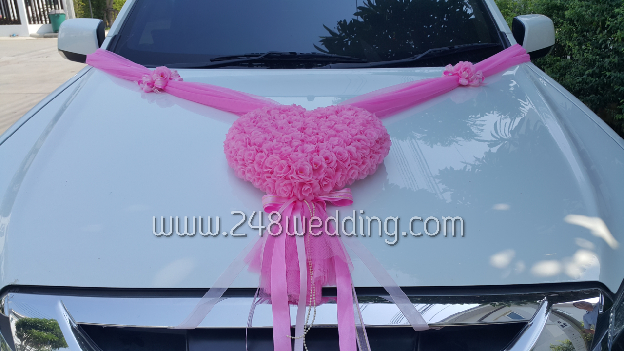 โบว์ผูกรถ (หัวใจกุหลาบชมพู)