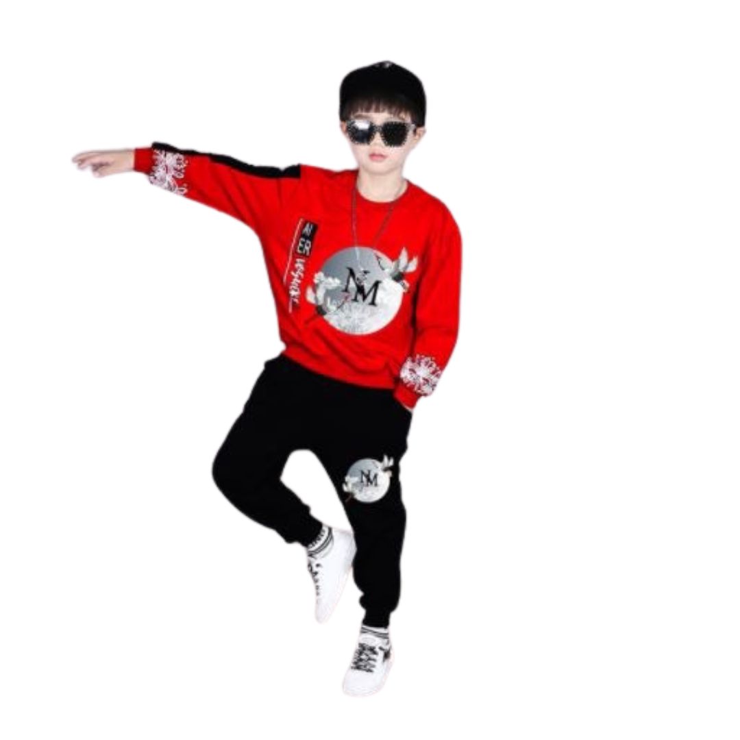 ชุดเต้น เด็กชายเสื้อแขนยาว+กางเกงขายาวดำ