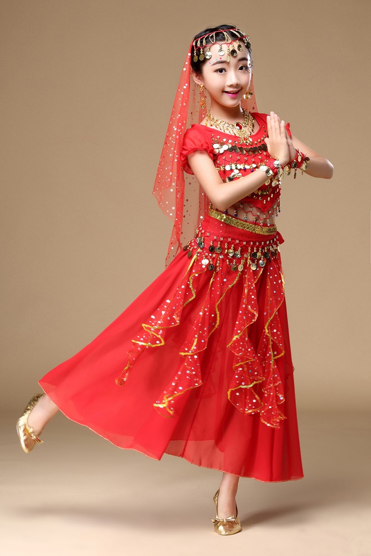 F ชุดเต้น ชุดระบำแขก จินนี่ แบบกระโปรง