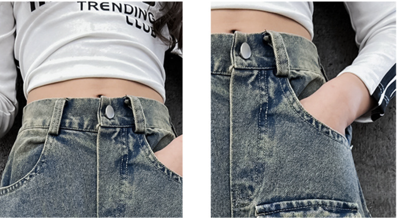 ชุดเต้น Coverdance เสื้อครอป แมว พร้อมปลอกแขน / กางเกงยีนส์คาร์โก้