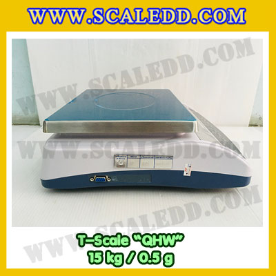 เครื่องชั่งน้ำหนักดิจิตอล พิกัดน้ำหนัก 15กิโลกรัม ยี่ห้อ TSCALE รุ่น QHW ความละเอียด0.5g (เครื่องชั่งผ่านตรวจรับรองจากสำนักชั่งตวงวัด)