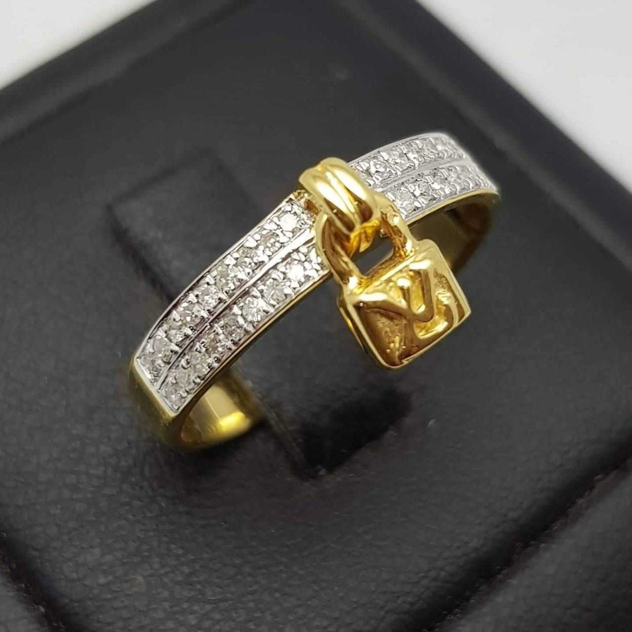 พร้อมส่งและสั่งผลิตแหวนเพชรกุหลาบกุญแจLV แหวนแต่งงาน แหวนหมั้น ใส่เที่ยว ออกงาน แหวนทองคำ 9K เพชรแท้ 0.18 กะรัต 36 เม็ด ราคาถูกมาก ส่งฟรี