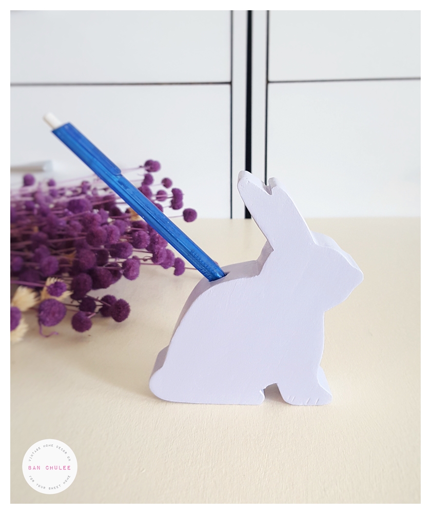 Wooden Bunny With Pen Holder - Little Cutie