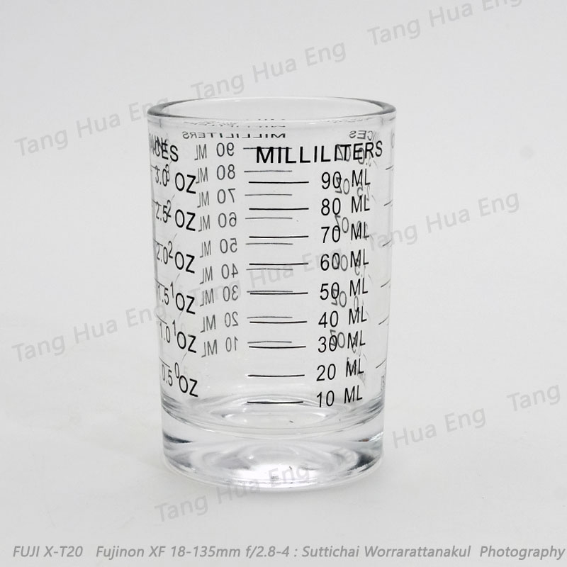 ถ้วยตวงแก้ว ขนาด 3 ออนซ์ ขีดสีดำ
