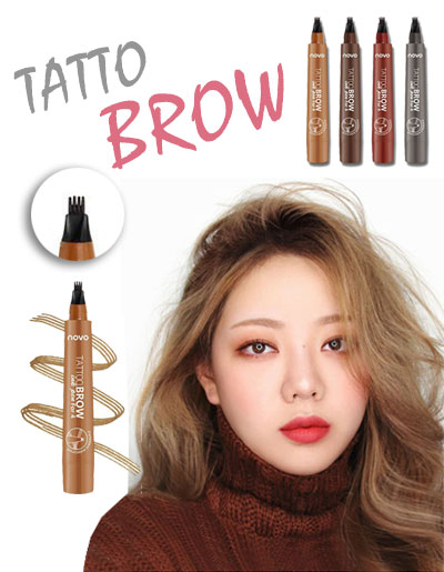 Novo Tattoo Brow ink pen แต่งคิ้วสวยเป็นธรรมชาติมี 4สี-รหัสD004