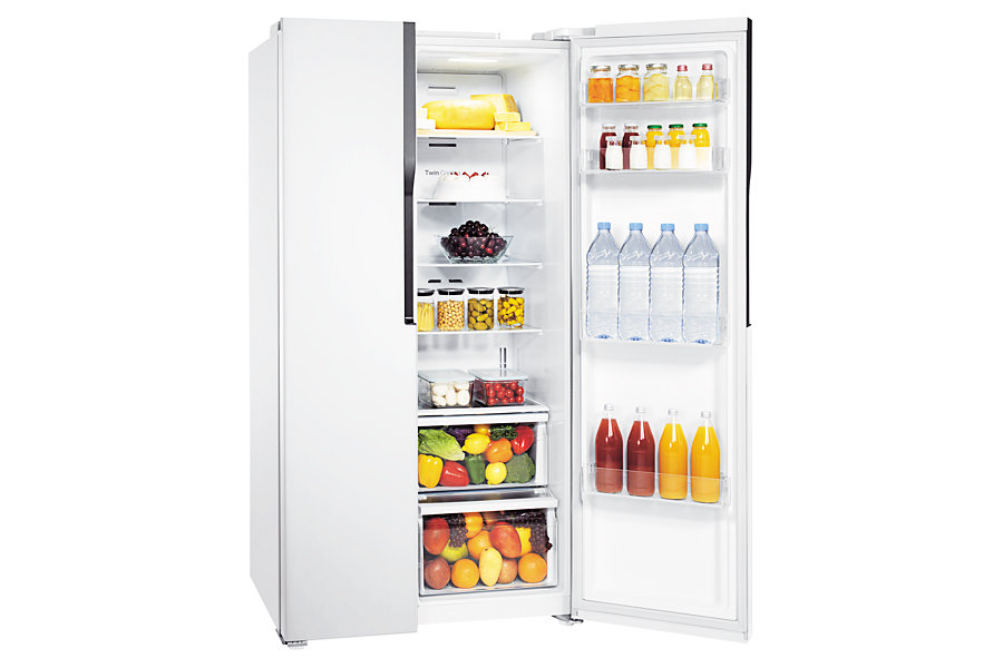 Samsung ตู้เย็น Side by Side Superstar SBS ความจุ 583.1 ลิตร/20.6 คิว รุ่น RS552NRUAWW/ST