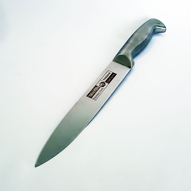 มีดแล่เนื้อปลายแหลม 8 นิ้ว ด้ามสเตนเลส 7361/8 ตราปลาคู่
