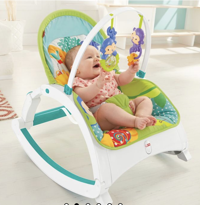 เปลสั่นอัตโนมัติและเปลโยกมือ Fisher Price Infant to toddler Rocker Rainforest Friends
