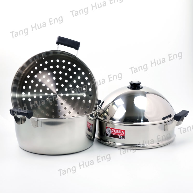 Zebra ซึ้งสเตนเลสชุด 4 ชิ้น 40 ซม. ตราหัวม้าลาย ( หม้อนึ่ง )