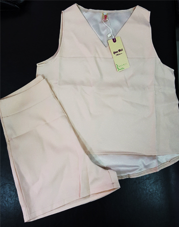 ชุดเซทเสื้อ กางเกงแฟชั่น สไตล์สวยหรู รหัส 1670-สีครีม