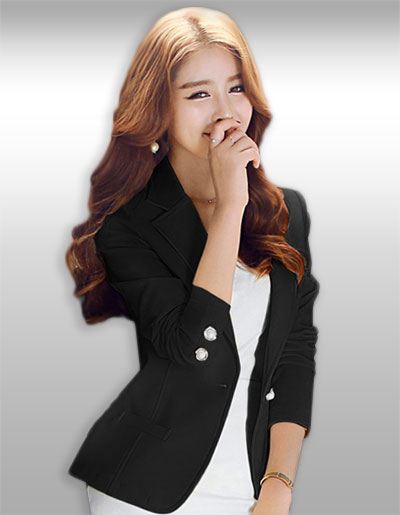 เสื้อสูทผู้หญิงแขนยาวสีดำแบบสวยหรูมี 5 ไซส รหัส1594